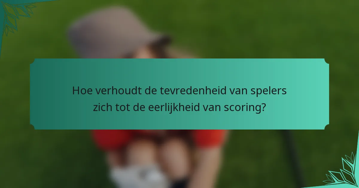 Hoe verhoudt de tevredenheid van spelers zich tot de eerlijkheid van scoring?
